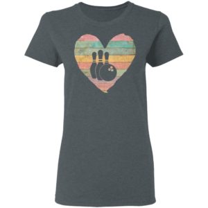 Bowling Vintage Retro Heart Bowling Valentines Day T-Shirt Long Sleeve
