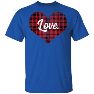 Buffalo Plaid Heart T Shirt Valentines Day Heart Shirt Long Sleeve