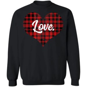 Buffalo Plaid Heart T Shirt Valentines Day Heart Shirt Long Sleeve