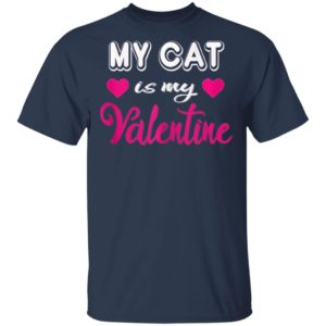 Cat Is My Valentine Valentines Day Shirt Long Sleeve