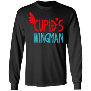 Cupids Wingman Valentines Day Shirt Heart Arrow Kids Long Sleeve