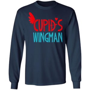 Cupids Wingman Valentines Day Shirt Heart Arrow Kids Long Sleeve