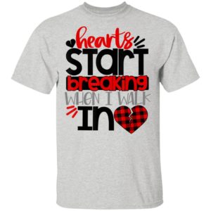 Buffalo Plaid Valentines Shirt Hearts Start Breaking Walk In Valentines Day Shirt Long Sleeve
