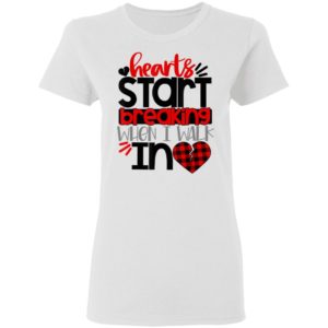 Buffalo Plaid Valentines Shirt Hearts Start Breaking Walk In Valentines Day Shirt Long Sleeve