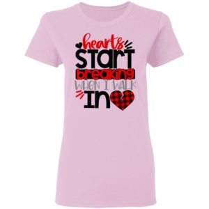 Buffalo Plaid Valentines Shirt Hearts Start Breaking Walk In Valentines Day Shirt Long Sleeve