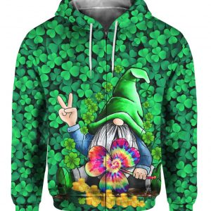 Hippie Gnomes Clover St Patricks Day 3D Print T-Shirt, Long Sleeve, Hoodie