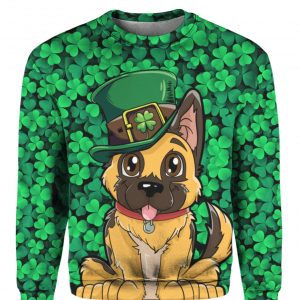 German Shepherd Leprechaun St. Patricks Day 3D Print Shirt, Hoodie, Long Sleeve