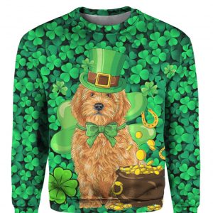 Goldendoodle St Patricks Day Irish Dog 3D Print Shirt, Long Sleeve, Hoodie