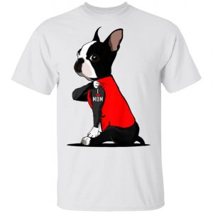 Boston Terrier Tattoos I Love Mom Shirt, Long Sleeve
