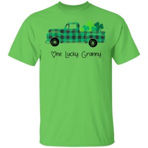 Buffalo Plaid Truck One Lucky Granny St Patricks Day T-Shirt, Long Sleeve