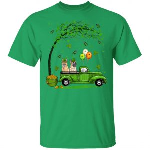 Blue Truck Pickup German Shepherd St Patricks Day Dog Lovers T-Shirt, Long Sleeve, Tank Top
