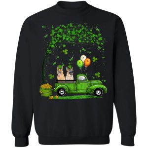 Blue Truck Pickup German Shepherd St Patricks Day Dog Lovers T-Shirt, Long Sleeve, Tank Top