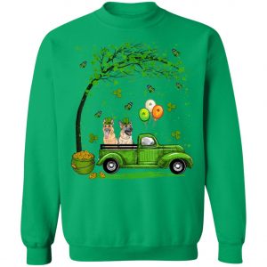 Blue Truck Pickup German Shepherd St Patricks Day Dog Lovers T-Shirt, Long Sleeve, Tank Top