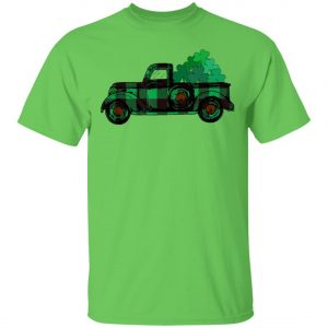 Buffalo Plaid Truck St Patricks Day with Shamrock Be Irish T-Shirt, Long Sleeve, Tank Top