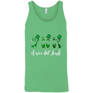 A Wee Bit Irish Green Plaid Ballet Shoes St Patricks Day Shirt, Long Sleeve
