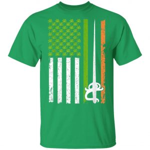 Irish Fencing American Flag Saint Patricks Day Shirt, Long Sleeve