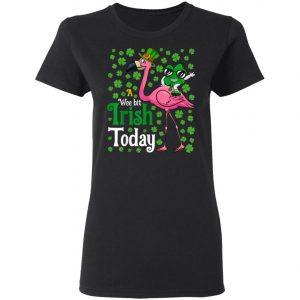 A Wee Bit Irish Today Flamingo St. Patricks Day Shirt, Long Sleeve
