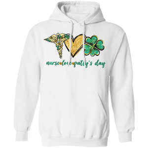 Nurse Love Shamrock Pattys Day Funny Patricks Day T-Shirt, Long Sleeve, Hoodie