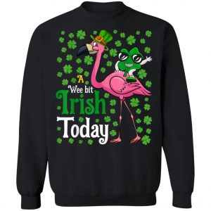 A Wee Bit Irish Today Flamingo St. Patricks Day Shirt, Long Sleeve