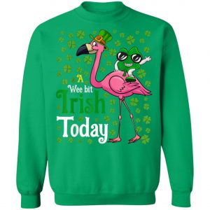 A Wee Bit Irish Today Flamingo St. Patricks Day Shirt, Long Sleeve