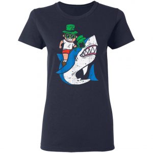 Boy Riding Irish Shark Funny St Patricks Day Kids T-Shirt, Long Sleeve, Tank Top