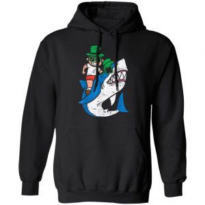 Boy Riding Irish Shark Funny St Patricks Day Kids T-Shirt, Long Sleeve, Tank Top