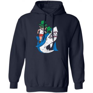 Boy Riding Irish Shark Funny St Patricks Day Kids T-Shirt, Long Sleeve, Tank Top