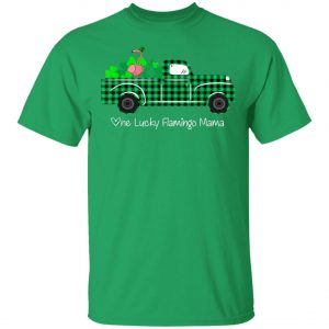 Buffalo Plaid Truck One Lucky Flamingo Mama St Patricks Day T-Shirt, Long Sleeve, Tank Top