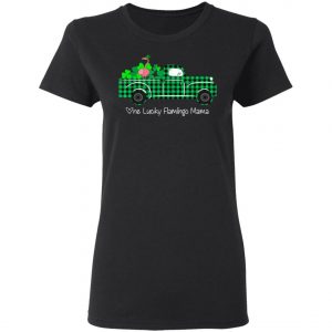 Buffalo Plaid Truck One Lucky Flamingo Mama St Patricks Day T-Shirt, Long Sleeve, Tank Top