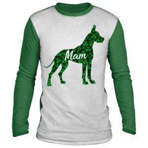 St Patrick Day Shamrock Irish Women Great Dane Dog Mam T-Shirt, Hoodie, Long Sleeve