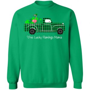 Buffalo Plaid Truck One Lucky Flamingo Mama St Patricks Day T-Shirt, Long Sleeve, Tank Top