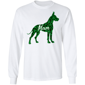 St Patrick Day Shamrock Irish Women Great Dane Dog Mam T-Shirt, Hoodie, Long Sleeve