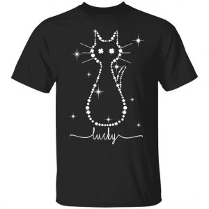 Cat Irish Leaf and Star St. Patrick Day Clover Lucky Cat T-Shirt, Long Sleeve, Tank Top