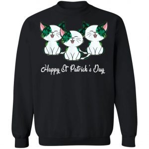 Cat Irish T-shirt Happy St Patricks Day Shamrock Buffalo T-Shirt, Long Sleeve, Tank Top