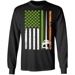 Irish Fencing American Flag Saint Patricks Day Shirt, Long Sleeve