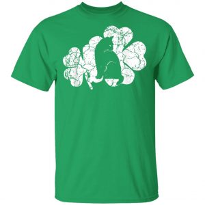 Cat St Patricks Day Irish American Flag Cat T-Shirt, Long Sleeve, Tank Top