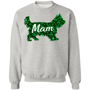 St Patrick Day Shamrock Yorkshire Dog Outfit Mam Irish T-Shirt, Hoodie, Long Sleeve