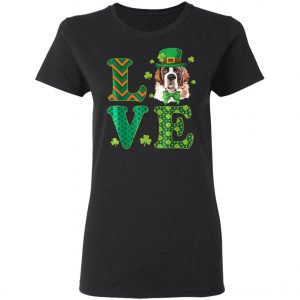 Cute Love Saint Bernard St. Patricks Day Dog Dad Mom T-Shirt, Long Sleeve, Hoodie