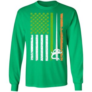 Irish Fencing American Flag Saint Patricks Day Shirt, Long Sleeve