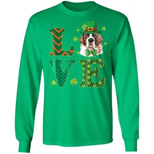 Cute Love Saint Bernard St. Patricks Day Dog Dad Mom T-Shirt, Long Sleeve, Hoodie