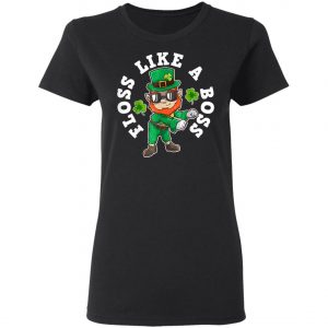 Flossing Leprechaun St. Patricks Day Irish Shamrock Gift T-Shirt, Long Sleeve, Hoodie