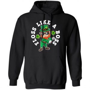 Flossing Leprechaun St. Patricks Day Irish Shamrock Gift T-Shirt, Long Sleeve, Hoodie