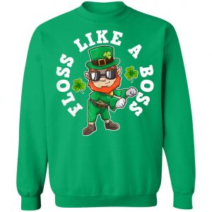Flossing Leprechaun St. Patricks Day Irish Shamrock Gift T-Shirt, Long Sleeve, Hoodie