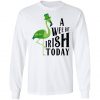A Wee Bit Irish Today Dinosaur T-Rex St. Patricks Day Shirt, Long Sleeve