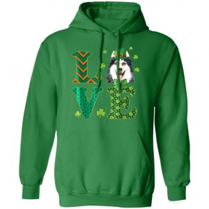 Love Husky St. Patricks Day Dog Dad Mom T-Shirt, Long Sleeve, Hoodie