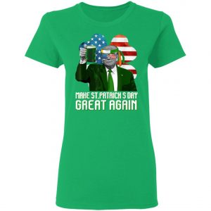Make ST Patricks Day Great Again Trump Usa Flag Shamrock T-Shirt, Long Sleeve, Hoodie