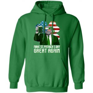 Make ST Patricks Day Great Again Trump Usa Flag Shamrock T-Shirt, Long Sleeve, Hoodie