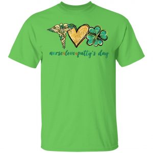 Nurse Love Shamrock Pattys Day Funny Patricks Day T-Shirt, Long Sleeve, Hoodie