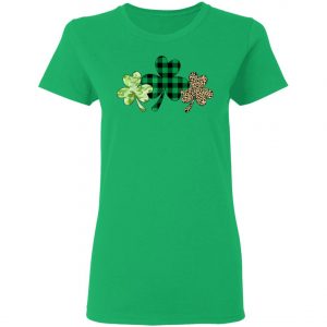 Plaid Shamrock Shirt Leopard Camouflage Fun St Patricks Day T-Shirt