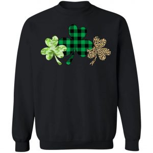 Plaid Shamrock Shirt Leopard Camouflage Fun St Patricks Day T-Shirt